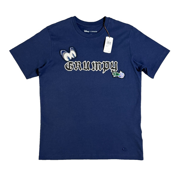 Disney x Coach Grumpy Shirt Size Medium Blue Snow White Limited Edition Tee NWT - Picture 1 of 10